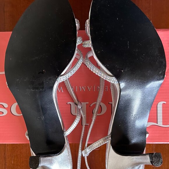 Touch Up Silver Rhinestone sling back heels - Size 8.5W - Picture 2 of 3